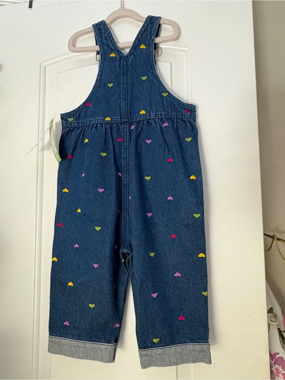 Vintage Carter's embroidered Overall with Colorful Heart Accents